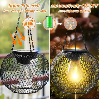 Outdoor Hanging Lights, Solar Lantern Outdoor, Ortiny Upgraded Solar Lights for Outside Decorative, Waterproof