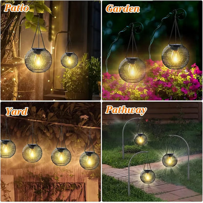 Outdoor Hanging Lights, Solar Lantern Outdoor, Ortiny Upgraded Solar Lights for Outside Decorative, Waterproof