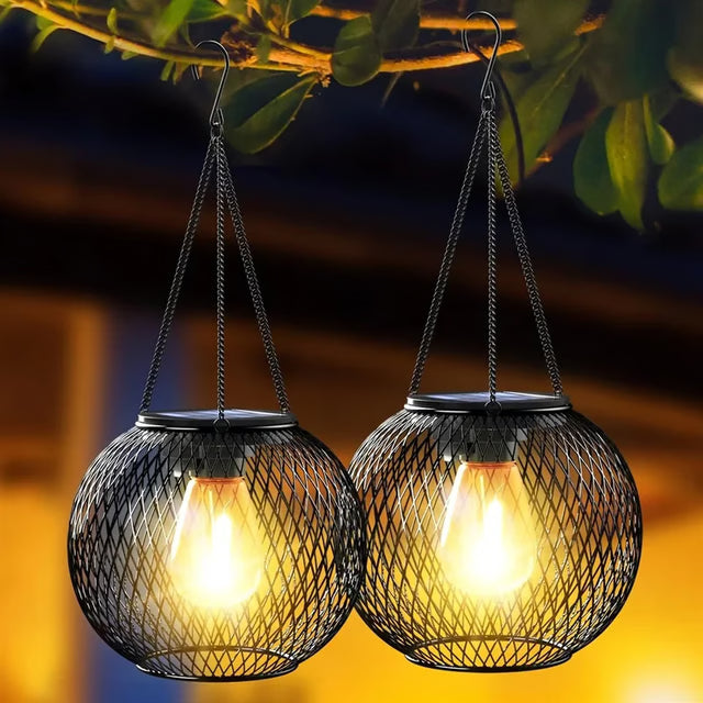 Outdoor Hanging Lights, Solar Lantern Outdoor, Ortiny Upgraded Solar Lights for Outside Decorative, Waterproof