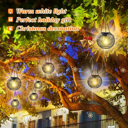 Outdoor Hanging Lights, Solar Lantern Outdoor, Ortiny Upgraded Solar Lights for Outside Decorative, Waterproof
